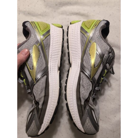Brooks Men\'s Ghost 8 1101982E029 Gray Lime Running Shoes Lace Up Low Top Size 12